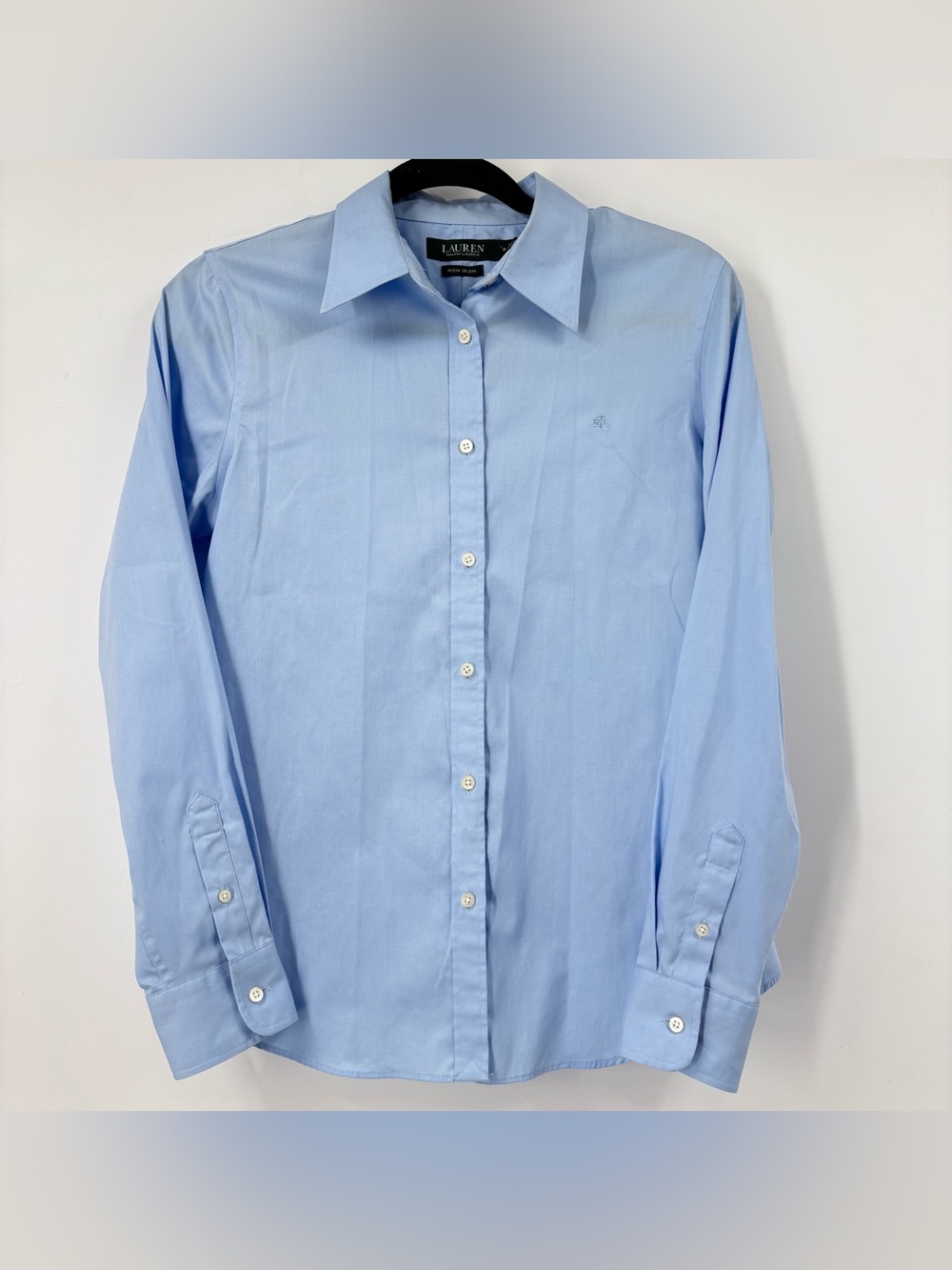 Lauren Ralph Lauren Light Blue Classic Fit Easy Care Cotton Shirt